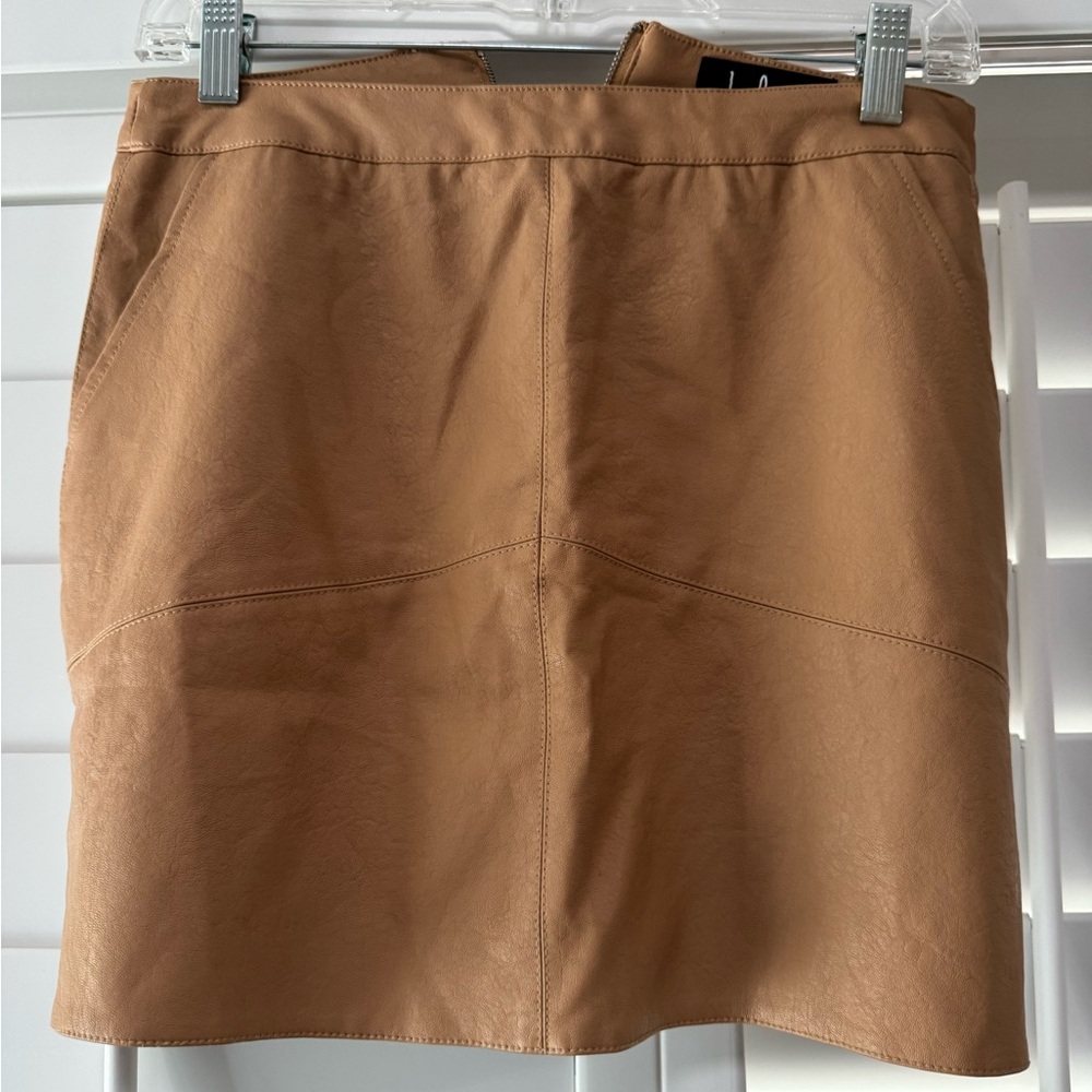 Lulu's faux leather Camel tan mini Skirt